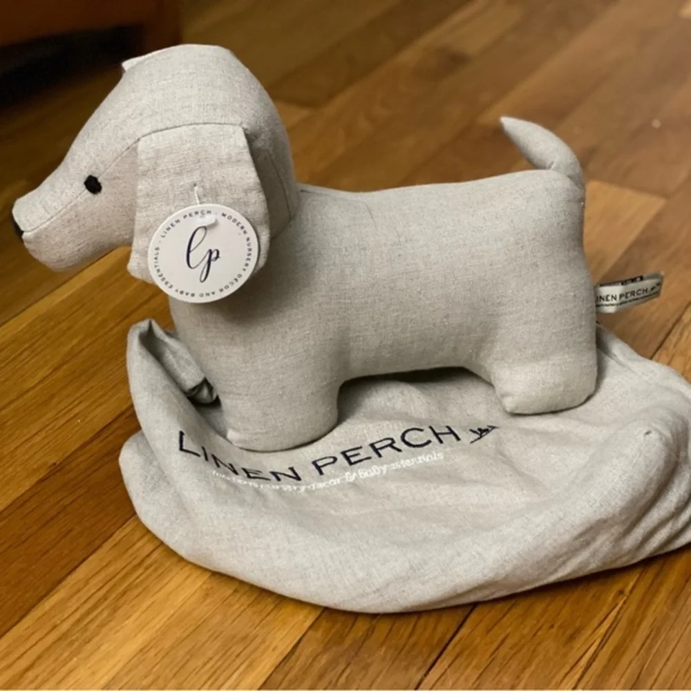 NWT Linen Perch Paolo Natural Linen Stuffed Puppy